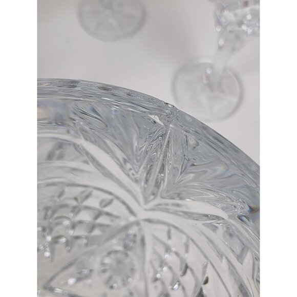 Vintage Shannon Crystal Wine Glasses 8 Oz Cut Glass Design Czech Republic Set of - Picture 7 of 9